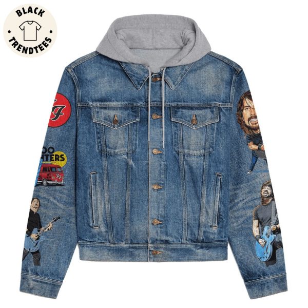 Foo Fighters Portrait Design Hooded Denim Jacket