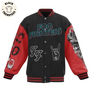 Foo Fighters Skull Black Red Design Baseball Jacket