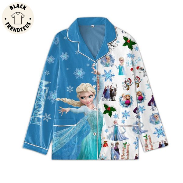 Frozen Christmas Blue White Design Pajamas Set