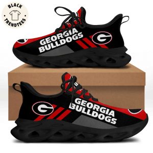 Georgia Bulldogs Logo Black Red Trim Design Max Soul Shoes