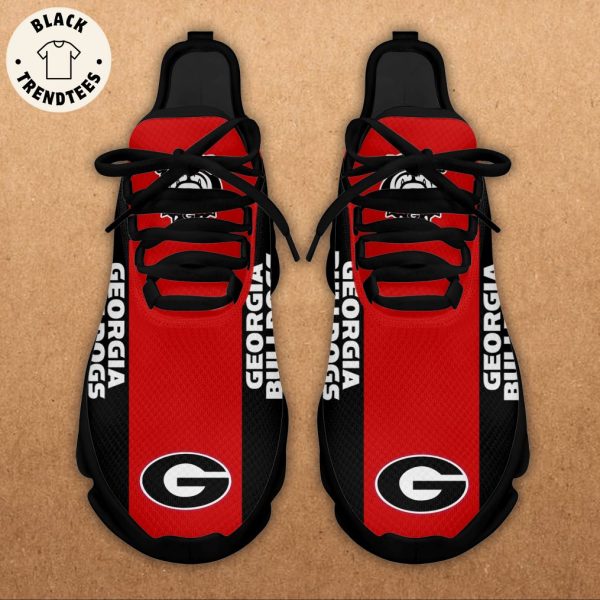 Georgia Bulldogs Logo Black Red Trim Design Max Soul Shoes
