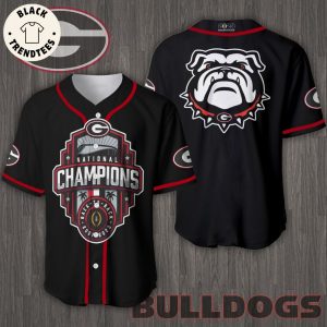 Georgia Bulldogs National Champions Logo Design Baseball Jersey