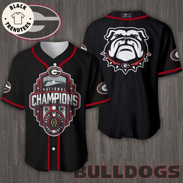 Georgia Bulldogs National Champions Logo Design Baseball Jersey