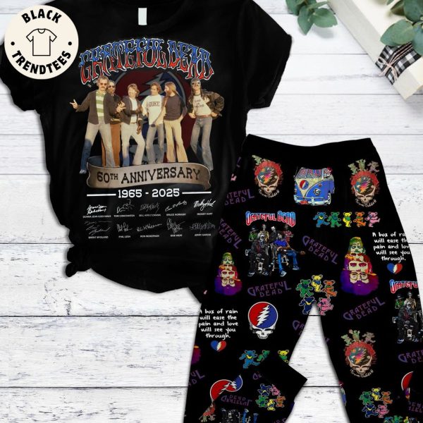 Grateful Dead 60th Anniversary 1965-2025 Black Design Pajamas Set