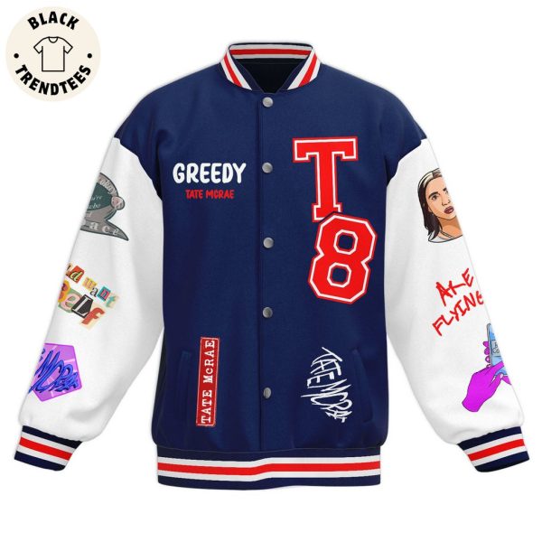 Greedy Tate Mcrae T8 Blue Design Baseball Jacket