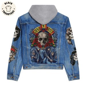 Guns N Roses Skull Design Hooded Denim Jacket