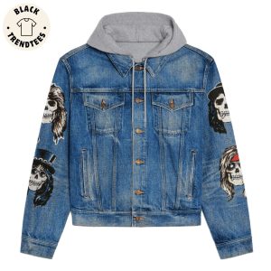 Guns N Roses Skull Design Hooded Denim Jacket