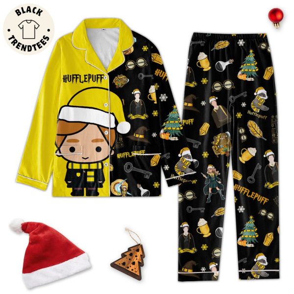 Hufflepuff Portrait Black Yellow Design Pajamas Set