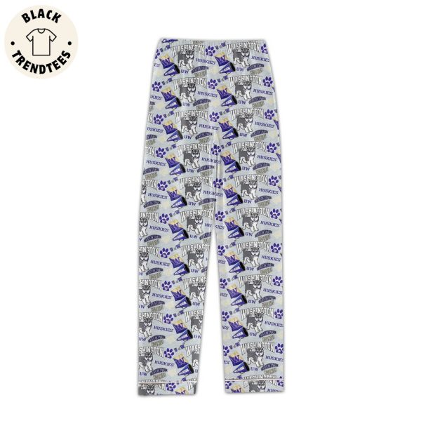 Huskies Mascot Blue Design Pajamas Set