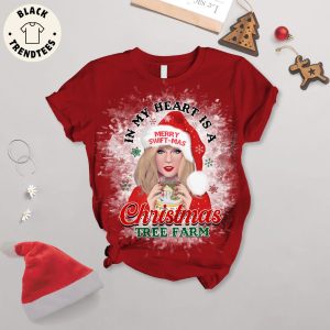 In My Heart Is A Christmas Tree Farm Merrt Swift-Mas Red Design Pajamas Set