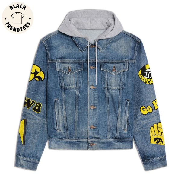 Iowa Hawkeyes Fight For Iowa Design Hooded Denim Jacket