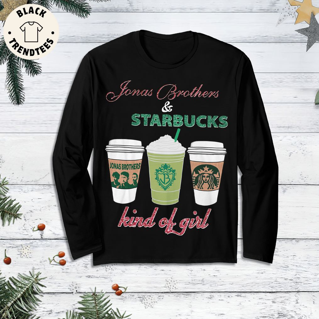 Jonas Brothers Starbucks Kind Of Girl Black Design Pajamas Set