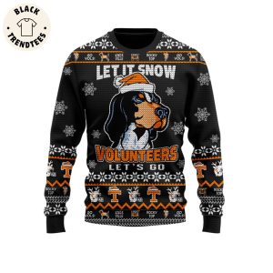 Let It Snow Tennessee Volunteers NCAA Fandom Ugly Black Design 3D Sweater