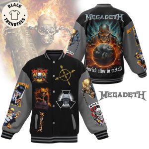 Megadeth Skull Black Design Baseball Jacket