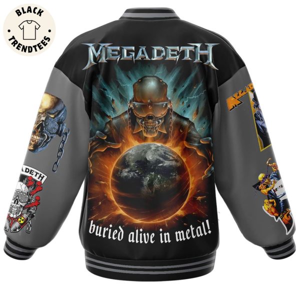 Megadeth Skull Black Design Baseball Jacket