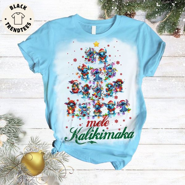 Mele Kalikimak Blue Christmas Design Pajamas Set