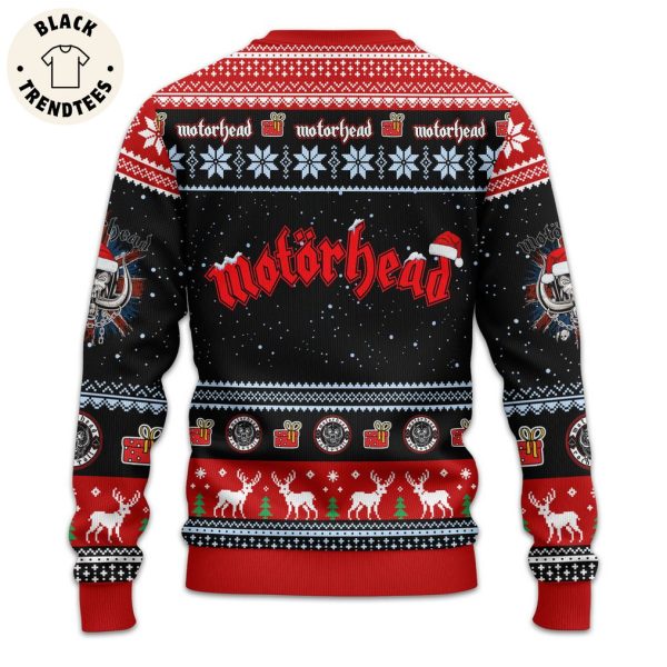 Merry Christmas Skull Motorhead Black Red Design 3D Sweater