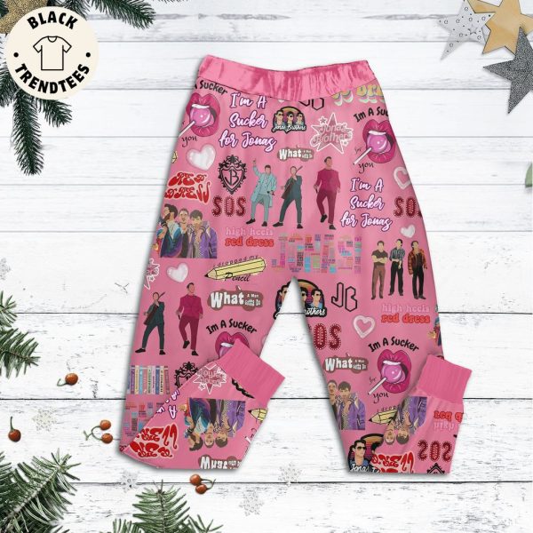 Merry Christmas Suckers Design Pink Pajamas Set