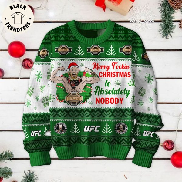 Merry Fookin Christmas To Absolutely Nobody Green Design 3D Sweater