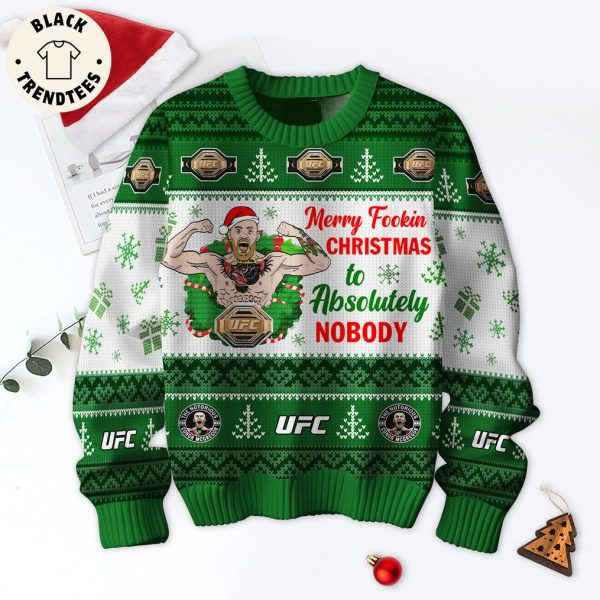 Merry Fookin Christmas To Absolutely Nobody Green Design 3D Sweater
