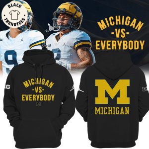 Michigan Football Vs Everybody Logo Full Black Design 3D Hoodie