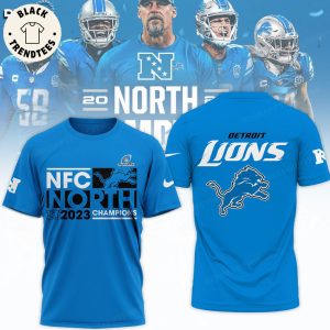 NFC North Division Champions Detroit Lions 2023 Nike Logo Blue Design 3D Hoodie
