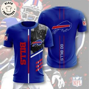 NFL Buffalo Bills NFL Blue Mascot Design 3D T-Shirt