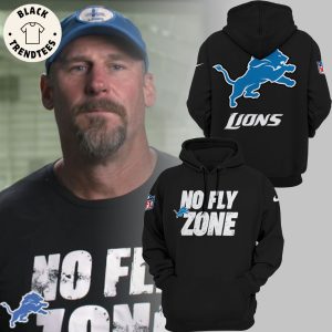 No Fly Zone Coach Dan Campbell Detroit Lions Black Design 3D Hoodie  Longpant Cap Set