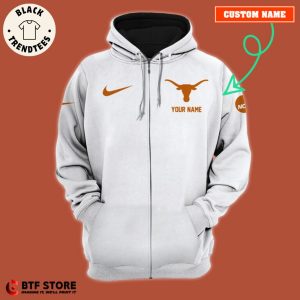 Personalized 2023 Big 12 Football Champions Texas Longhorns Nike Logo White Design 3D Hoodie