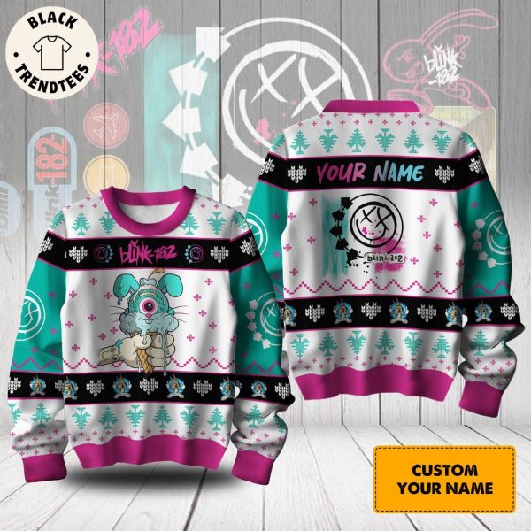 Personalized Blink 182 White Pink Design 3D Sweater