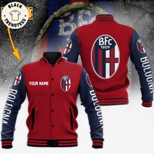 Personalized Bologna Baseball BFC 1909 Red Blue Design Baseball Jacket