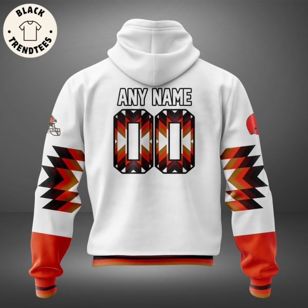 Personalized Cleveland Browns Full White Design 3D Hoodie
