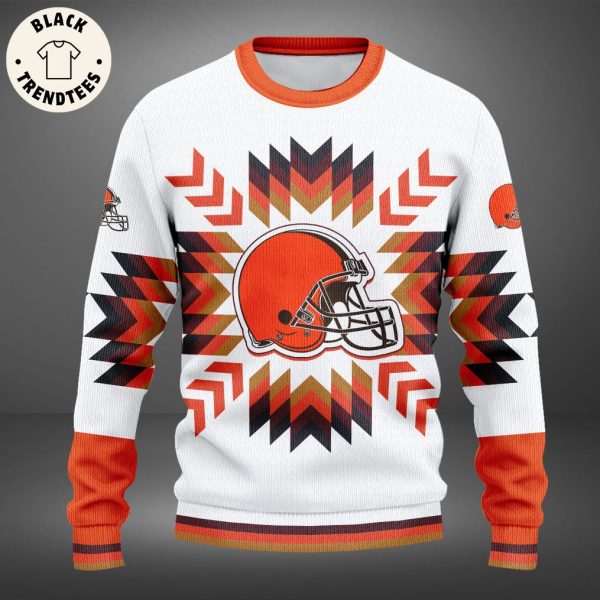 Personalized Cleveland Browns Full White Design 3D Hoodie