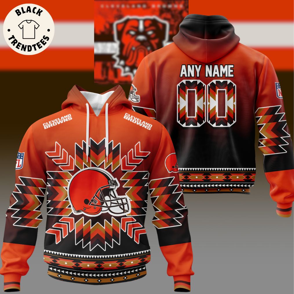 Personalized Cleveland Browns Orange Black Design 3D Hoodie