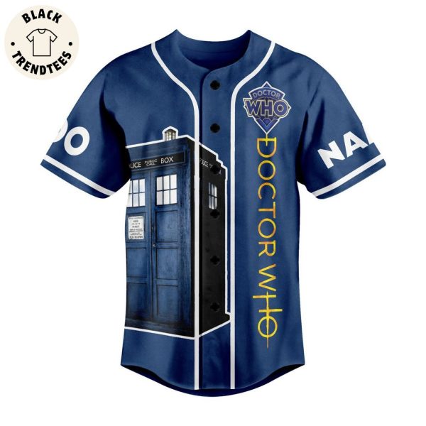 Personalized Doctor Who Blue Design Baseball Jersey