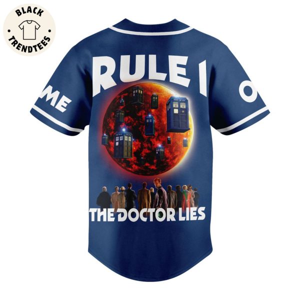 Personalized Doctor Who Blue Design Baseball Jersey