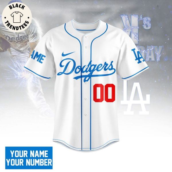 Personalized Los Angeles Dodgers Nike Logo White Design Baseball Jersey