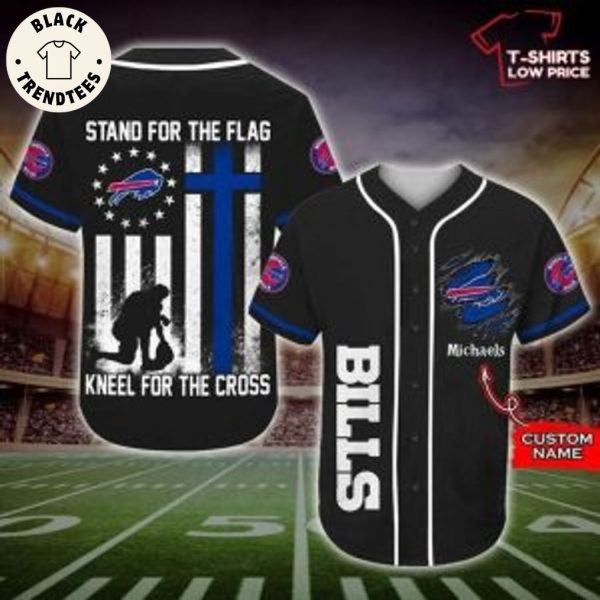 Personalized NFL Buffalo Bills Black NFL Logo Design Baseball Jersey