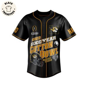 Personalized Playoff 2023 Goodyear Cotton Bowl Mizzou Tiger Black Design Baseball Jersey