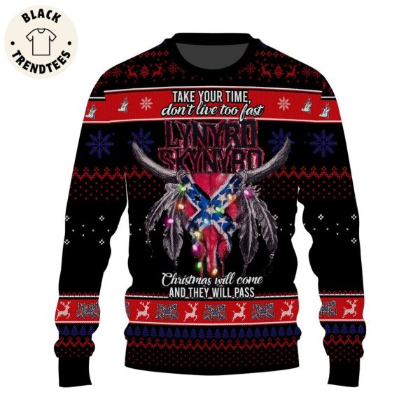 Personalized Take Your Time Don’t Live Too Fast Christmas Will Come And They Will Pass Black Design 3D Sweater