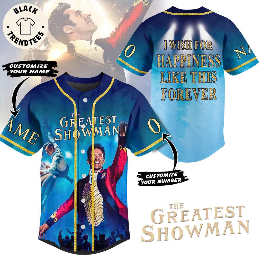 Personalized The Greatest Showman Blue Design Baseball Jersey