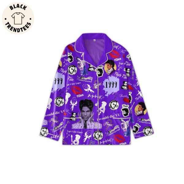 Prince 1999 Iwanna Be Your Love Kiss Purple Design Pajamas Set