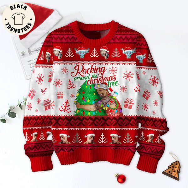 Rocking Around The Christmas Tree Red White Design 3D Sweater