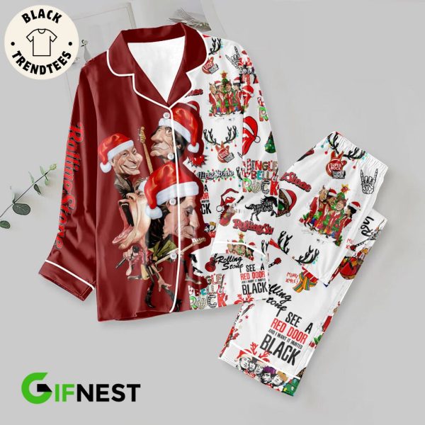 Rolling Stone Red Christmas Design Pajamas Set