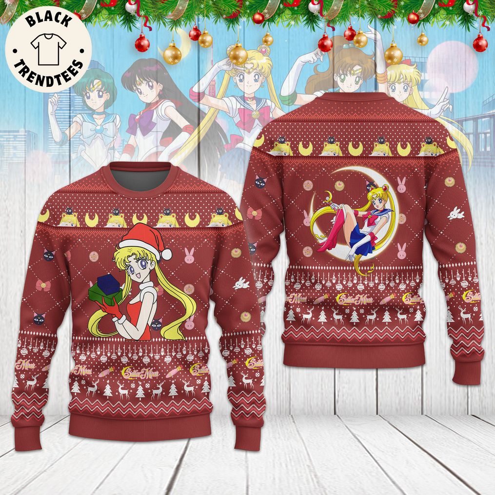 Sailor Moon Red Christmas Design 3D Sweater