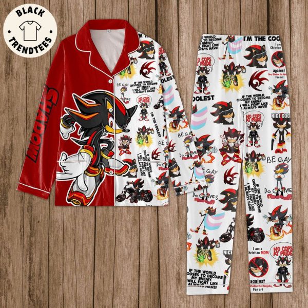 Shadow Mascot Red White Design Premium Pajamas Set