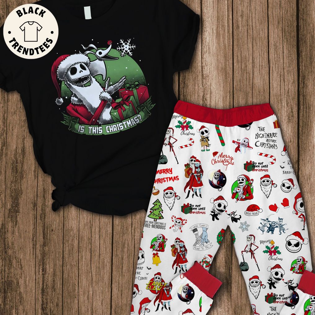 Skul Is this Christmas Black Design Pajamas Set