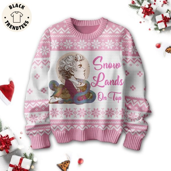 Snow Lands On Top Pink White Design 3D Sweater