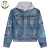 De La So And Rising Design Hooded Denim Jacket