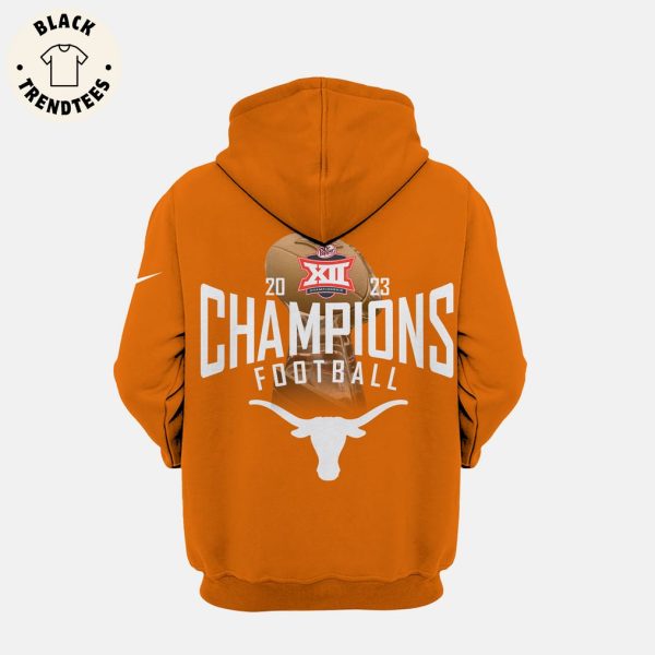 Texas Longhorns Big 12 Champions 2023 Nike Logo Orange  Design 3D Hoodie